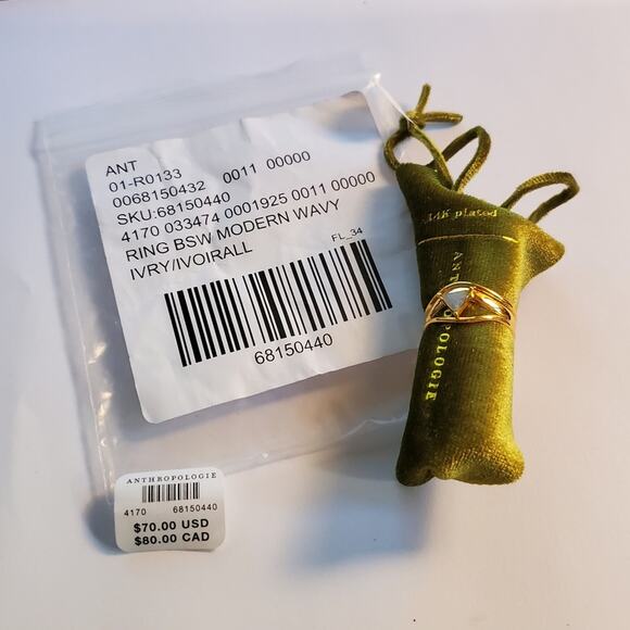 Anthropologie Modern Wavy Ring Set trio rings New with tags attached - Picture 10 of 10